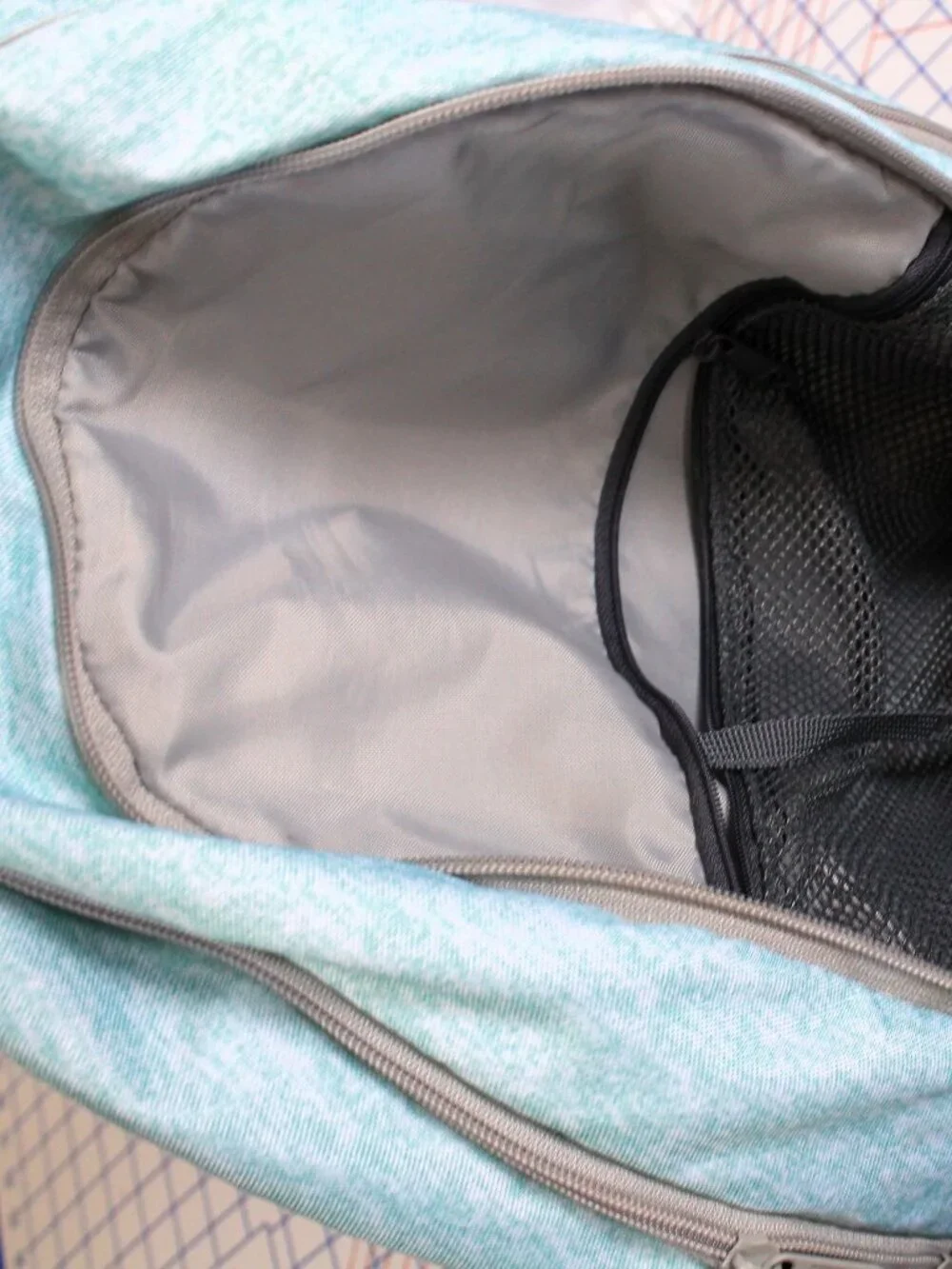 Large Adidas Backpack Bookbag Heathered Aqua - Picture 7 of 9